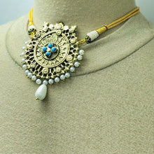 Load image into Gallery viewer, Blue One Motif Pearl Choker Necklace