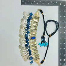 Load image into Gallery viewer, Blue Vintage Coins Choker Necklace