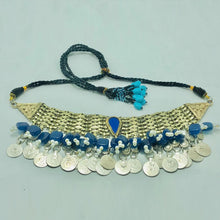 Load image into Gallery viewer, Blue Vintage Coins Choker Necklace