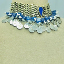 Load image into Gallery viewer, Blue Vintage Coins Choker Necklace