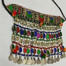 Load image into Gallery viewer, Kuchi Tribal Choker With Dangling Multicolor Stones and Coins
