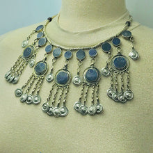 Load image into Gallery viewer, Boho Tribal Choker Necklace With Dangling Silver Tassels