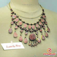 Load image into Gallery viewer, Brown Tribal Beaded Chain Choker Necklace
