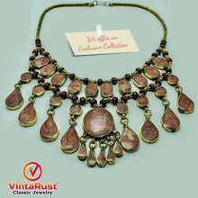 Load image into Gallery viewer, Brown Tribal Beaded Chain Choker Necklace