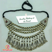 Load image into Gallery viewer, Afghan Choker Necklace with Silver Metal Beads