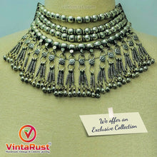 Load image into Gallery viewer, Afghan Choker Necklace with Silver Metal Beads