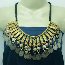 Load image into Gallery viewer, Vintage Coins Choker Necklace With Beaded Multilayers Chains