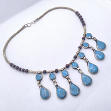 Load image into Gallery viewer, Dangling Turquoise Stone Necklace