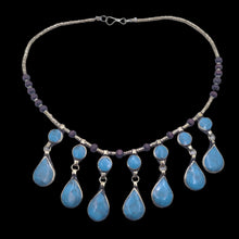 Load image into Gallery viewer, Dangling Turquoise Stone Necklace