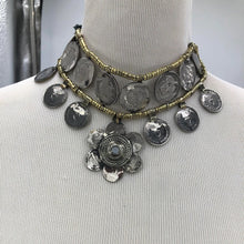 Load image into Gallery viewer, Double Layer Flower Coins Handmade Necklace