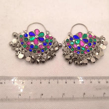 Load image into Gallery viewer, Glass Stones Kuchi Earrings and Antique Earrings