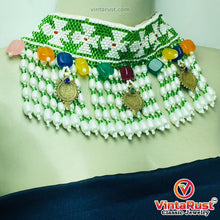 Load image into Gallery viewer, Green and White Beaded and Pearls Choker Necklace