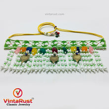 Load image into Gallery viewer, Green and White Beaded and Pearls Choker Necklace
