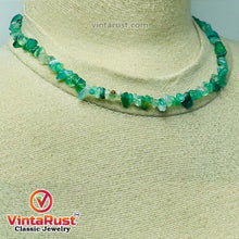 Load image into Gallery viewer, Green Fluorite Beaded Stone Choker Necklace