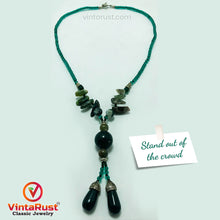 Load image into Gallery viewer, Green Stones Beaded Pendant Necklace
