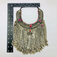 Load image into Gallery viewer, Gypsy Choker Necklace With Silver Kuchi Long Bells