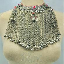 Load image into Gallery viewer, Gypsy Choker Necklace With Silver Kuchi Long Bells