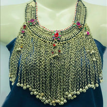Load image into Gallery viewer, Gypsy Choker Necklace With Silver Kuchi Long Bells