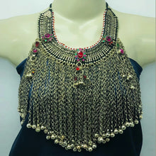 Load image into Gallery viewer, Gypsy Choker Necklace With Silver Kuchi Long Bells