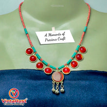 Load image into Gallery viewer, Tribal Beaded Chain Choker Necklace With Glass Stones