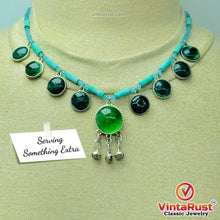 Load image into Gallery viewer, Handcrafted Beaded Chain Choker Necklace