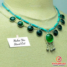 Load image into Gallery viewer, Tribal Beaded Chain Choker Necklace With Glass Stones