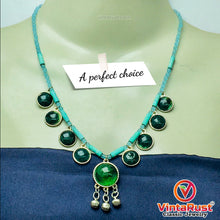 Load image into Gallery viewer, Tribal Beaded Chain Choker Necklace With Glass Stones
