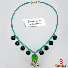 Load image into Gallery viewer, Tribal Beaded Chain Choker Necklace With Glass Stones