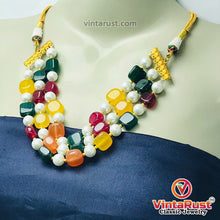 Load image into Gallery viewer, Handcrafted Colorful Stones and Pearls Beaded Choker Necklace