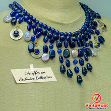 Load image into Gallery viewer, Handcrafted Lapis Choker Mala Necklace With Vintage Coins