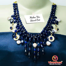 Load image into Gallery viewer, Handcrafted Lapis Choker Mala Necklace With Vintage Coins