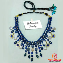 Load image into Gallery viewer, Handcrafted Lapis Choker Mala Necklace With Vintage Coins