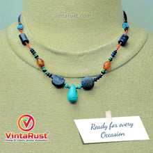 Load image into Gallery viewer, Lapis and Turquoise Stones Beaded Necklace
