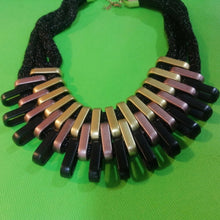 Load image into Gallery viewer, Handmade Black Multilayer Chain Choker Necklace