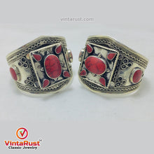 Load image into Gallery viewer, Handmade Boho Cuff Bracelet inlaid With Stones
