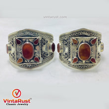 Load image into Gallery viewer, Handmade Boho Cuff Bracelet inlaid With Stones