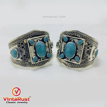 Load image into Gallery viewer, Handmade Boho Cuff Bracelet inlaid With Stones