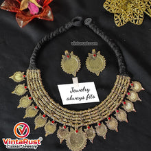 Load image into Gallery viewer, Handmade Gold Coins Chokers And Earrings with Jewelry Set