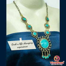 Load image into Gallery viewer, Handmade Boho Tribal Stone Pendant Necklace