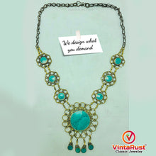 Load image into Gallery viewer, Handmade Boho Tribal Stone Pendant Necklace