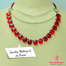 Load image into Gallery viewer, Handmade Red Beaded Chain Choker Necklace