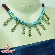 Load image into Gallery viewer, Handmade Tribal Metal Spikes Necklace With Turquoise Beads