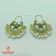 Load image into Gallery viewer, Hoop Style Antique Earrings With Small Pearls
