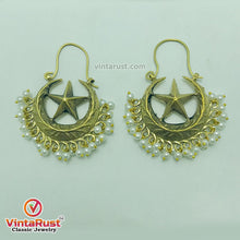 Load image into Gallery viewer, Hoop Style Antique Earrings With Small Pearls