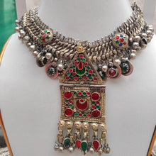 Load image into Gallery viewer, Traditional Handmade Tribal Choker Necklace With Multicolor Glass Stones
