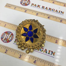 Load image into Gallery viewer, Golden Afghan Kuchi Ring with Glass Stones And Bells