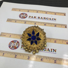 Load image into Gallery viewer, Golden Afghan Kuchi Ring with Glass Stones And Bells