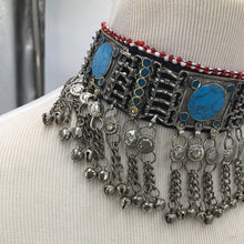 Load image into Gallery viewer, Turquoise Kuchi Choker Necklace With Bells