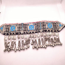 Load image into Gallery viewer, Tribal Statement Boho Turquoise Choker Necklace
