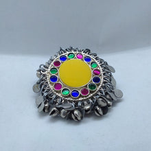 Load image into Gallery viewer, Yellow and Green Afghan Kuchi Massive Ring
